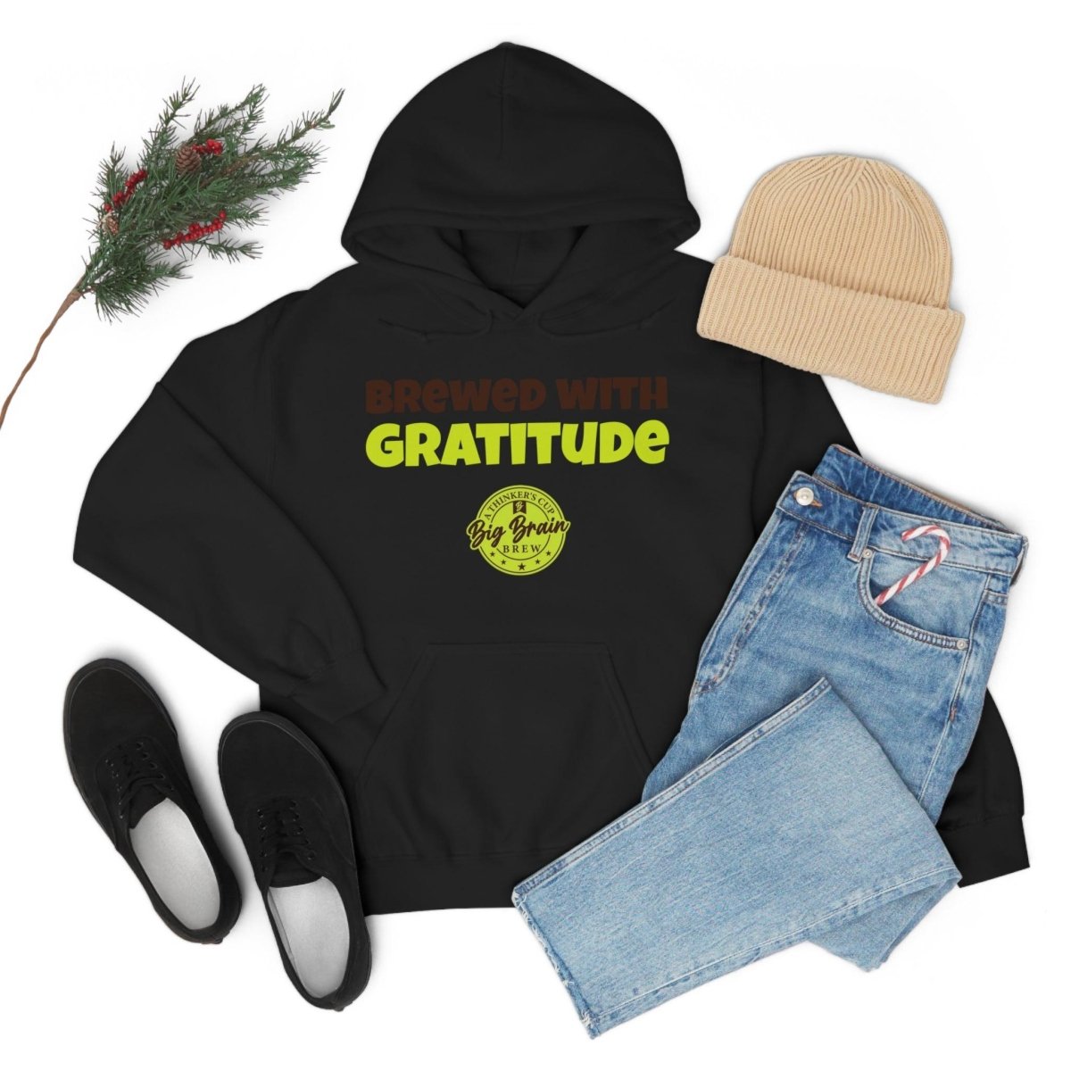 Brewed with Gratitude Unisex Heavy Blend™ Hooded Sweatshirt - Big Brain Brew